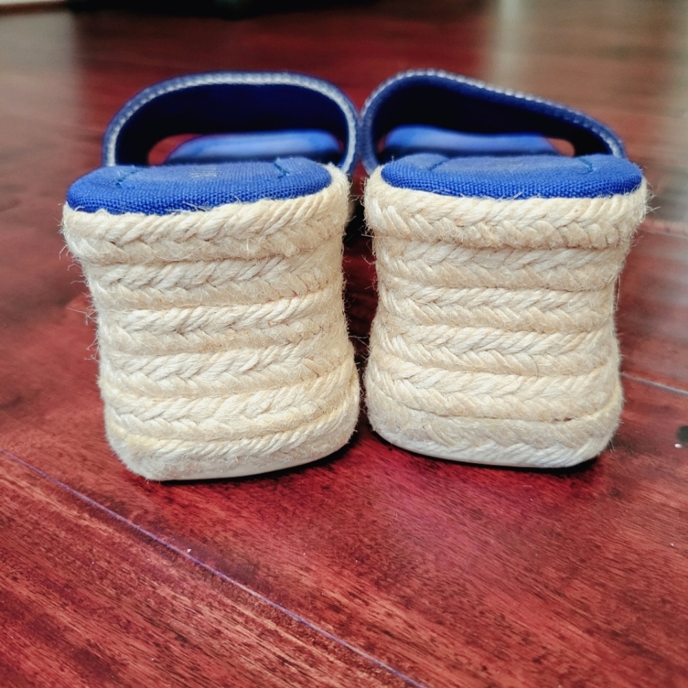 Unisa Espradille Wedge Sandals Womens 7.5 Blue White Unisa Sandals - Picture 9 of 9